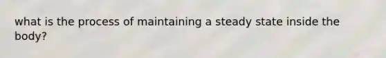 what is the process of maintaining a steady state inside the body?