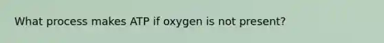 What process makes ATP if oxygen is not present?