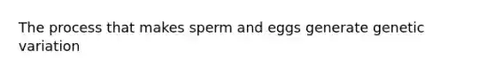 The process that makes sperm and eggs generate genetic variation