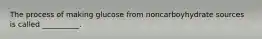 The process of making glucose from noncarboyhydrate sources is called __________.