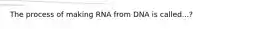 The process of making RNA from DNA is called...?