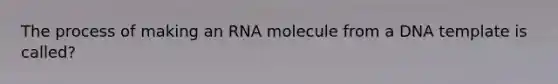 The process of making an RNA molecule from a DNA template is called?