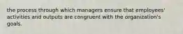 the process through which managers ensure that employees' activities and outputs are congruent with the organization's goals.