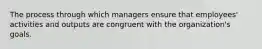 The process through which managers ensure that employees' activities and outputs are congruent with the organization's goals.