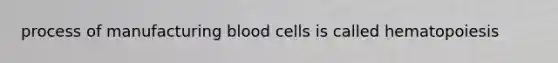 process of manufacturing blood cells is called hematopoiesis