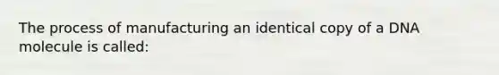 The process of manufacturing an identical copy of a DNA molecule is called: