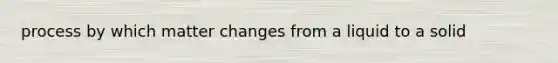 process by which matter changes from a liquid to a solid