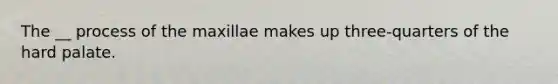 The __ process of the maxillae makes up three-quarters of the hard palate.