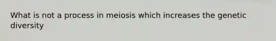 What is not a process in meiosis which increases the genetic diversity