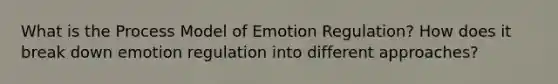 What is the Process Model of Emotion Regulation? How does it break down emotion regulation into different approaches?