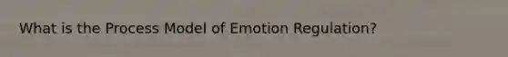 What is the Process Model of Emotion Regulation?