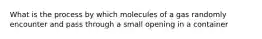 What is the process by which molecules of a gas randomly encounter and pass through a small opening in a container