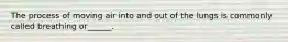 The process of moving air into and out of the lungs is commonly called breathing or______.