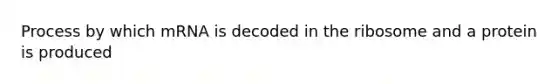 Process by which mRNA is decoded in the ribosome and a protein is produced