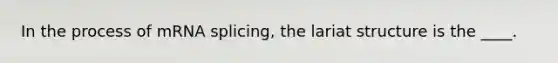 In the process of mRNA splicing, the lariat structure is the ____.