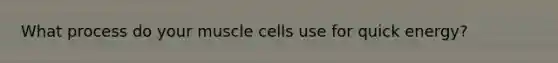 What process do your muscle cells use for quick energy?