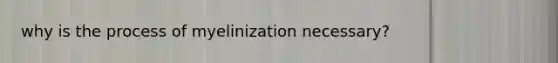 why is the process of myelinization necessary?