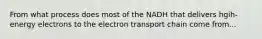 From what process does most of the NADH that delivers hgih-energy electrons to the electron transport chain come from...