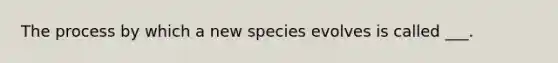 The process by which a new species evolves is called ___.