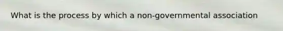 What is the process by which a non-governmental association