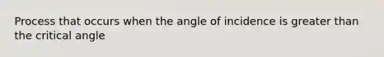 Process that occurs when the angle of incidence is greater than the critical angle