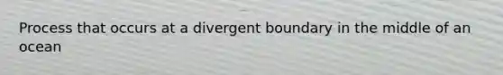 Process that occurs at a divergent boundary in the middle of an ocean