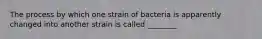 The process by which one strain of bacteria is apparently changed into another strain is called ________