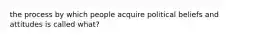 the process by which people acquire political beliefs and attitudes is called what?
