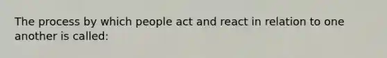 The process by which people act and react in relation to one another is called: