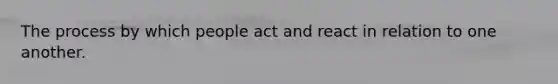 The process by which people act and react in relation to one another.