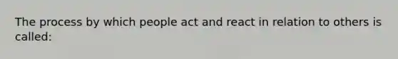 The process by which people act and react in relation to others is called: