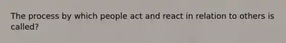 The process by which people act and react in relation to others is called?