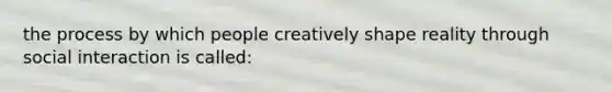 the process by which people creatively shape reality through social interaction is called: