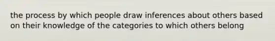 the process by which people draw inferences about others based on their knowledge of the categories to which others belong