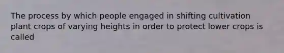 The process by which people engaged in shifting cultivation plant crops of varying heights in order to protect lower crops is called
