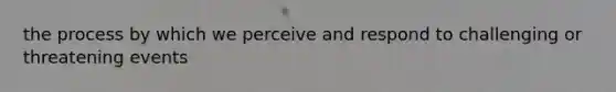 the process by which we perceive and respond to challenging or threatening events