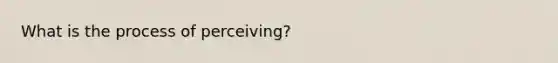 What is the process of perceiving?