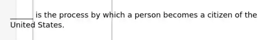______ is the process by which a person becomes a citizen of the United States.