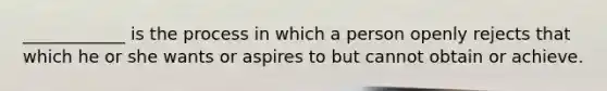 ____________ is the process in which a person openly rejects that which he or she wants or aspires to but cannot obtain or achieve.