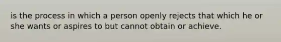 is the process in which a person openly rejects that which he or she wants or aspires to but cannot obtain or achieve.