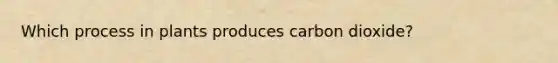 Which process in plants produces carbon dioxide?