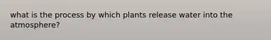 what is the process by which plants release water into the atmosphere?