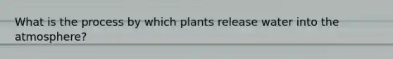 What is the process by which plants release water into the atmosphere?