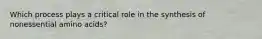 Which process plays a critical role in the synthesis of nonessential amino acids?