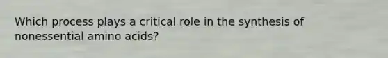 Which process plays a critical role in the synthesis of nonessential amino acids?