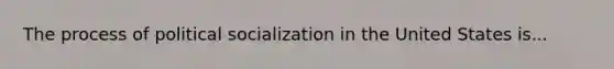 The process of political socialization in the United States is...