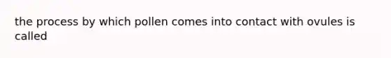 the process by which pollen comes into contact with ovules is called