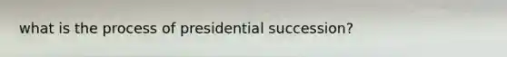 what is the process of presidential succession?