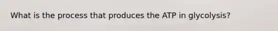 What is the process that produces the ATP in glycolysis?