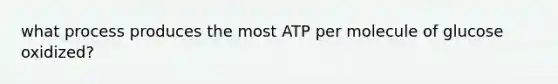 what process produces the most ATP per molecule of glucose oxidized?